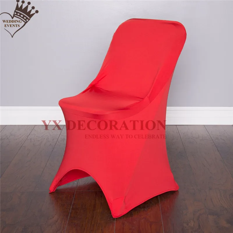 25 50 100pcs Lot Lycra Spandex Chair Cover For Folding Chair Stretch Chair Cover Event Hotel Festival Decoration