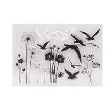 1 шт. прозрачный штамп птица Одуванчик цветок Скрапбукинг печати прозрачные штампы цепляются штамп для фотоальбома скрапбукинга