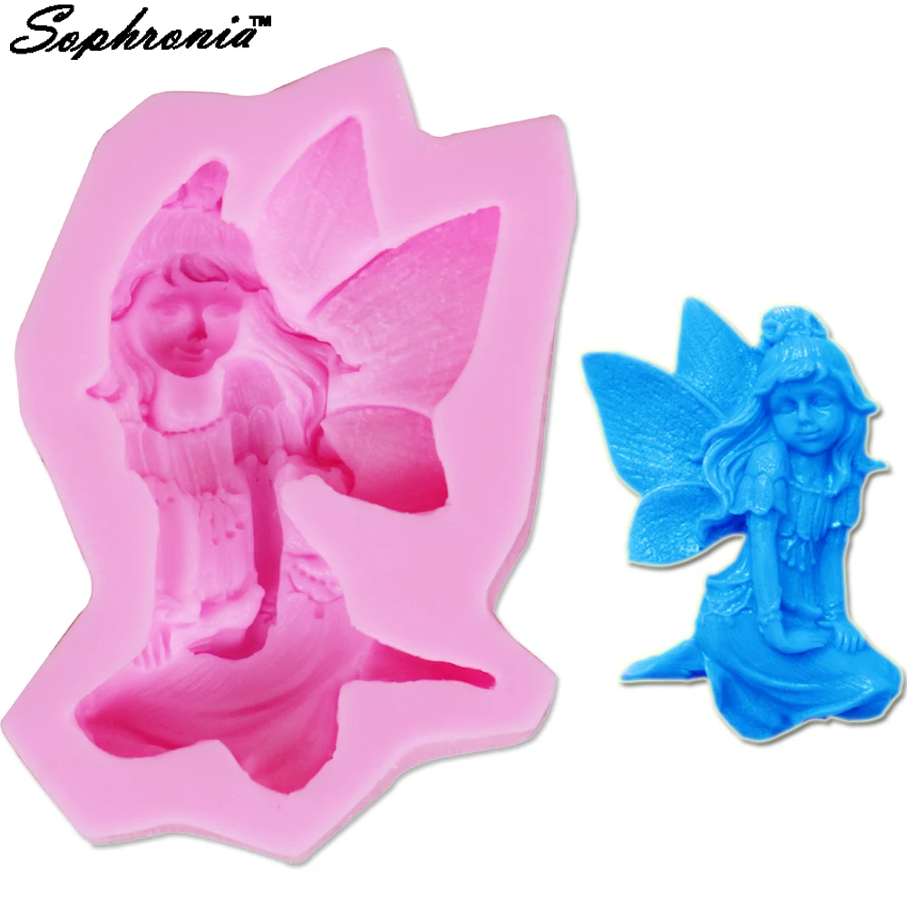 

Sophronia M423 Cute fairy female angel beauty figure mold DIY Fondant Chocolate Sugar Craft Decorating Chocolate Mold 8.8*5CM