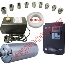 1.5kw шпинделя комплект 220 v 380 V 1500 w CNC мукомольный Шпиндельный двигатель+ 1.5kw Инвертор+ 75 Вт водяной насос+ 10 м трубы+ 9 шт. ER16