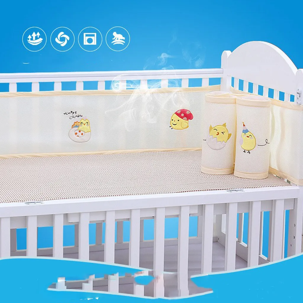 

2019 Home Essentials Are Most Useful Breathable Crib Bumper Grey Mesh Crib Bumper for Full-Size Crib Breathable Mesh DropShippin