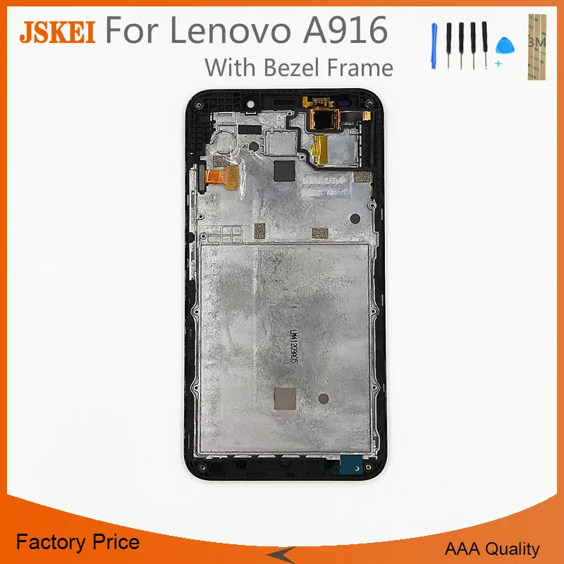 Для Lenovo A916 ЖК-дисплей сенсорная панель экран дигитайзер в сборе черный и белый с