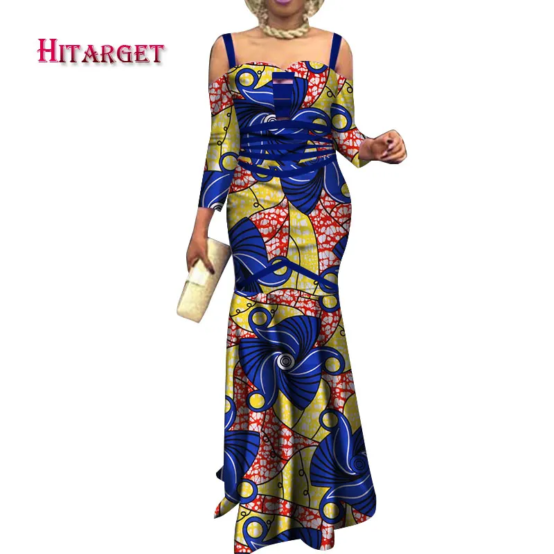 Hitarget африканские женские платья Дашики платье Африканский принт сексуальное без бретелек с подолом рыбий хвост платье африканские женские вечерние платья WY3750