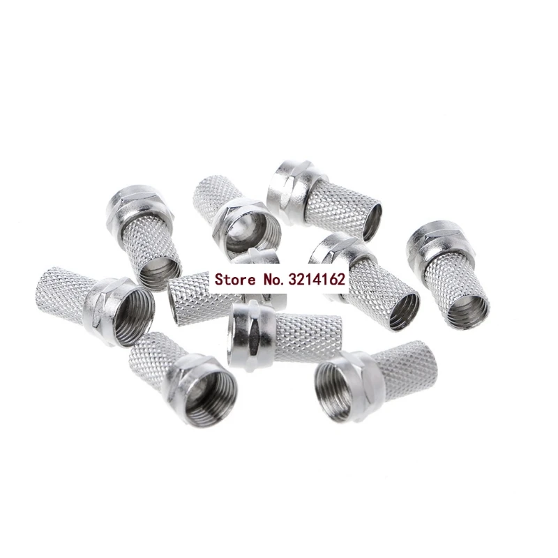 

10 Pcs 75-5 F Connector Screw On Type For RG6 Satellite TV Antenna Coax Cable Twist-on 07NOV