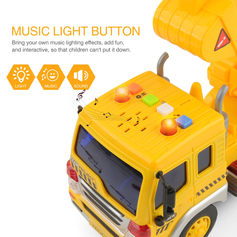 GizmoVine Большой самосвал Игрушечная модель грузовика инерционный инженерный подъемник грузовик музыкальный светильник для детей весы грузовик oyuncak для детского игрового набора