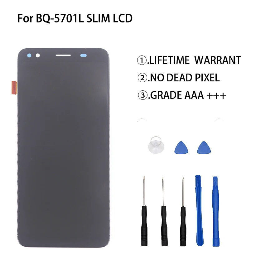 

High Quality For BQ-5701L SLIM Touch Screen Digitizer Assmbly For BQ-5701L SLIM Display Screen Phone Parts LCD Free Tools