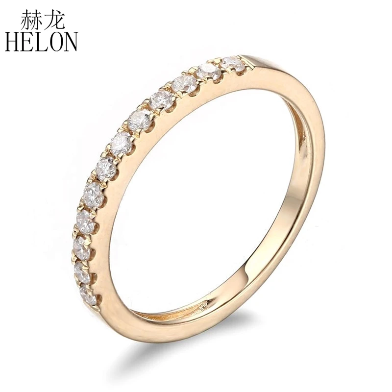 HELON Solid 14 k 585 Желтое золото Половина Вечности полный разрез SI/H натуральные бриллианты обручальное кольцо Уникальный юбилейный браслет ювелирные украшения