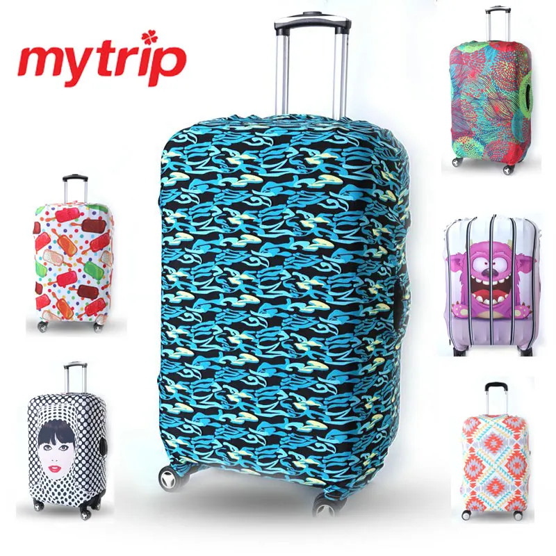 Creative Printed Elastic Polyester Travel Luggage Cover for 19 30inch suitcase Protective Cover Travel Trunk Dirt