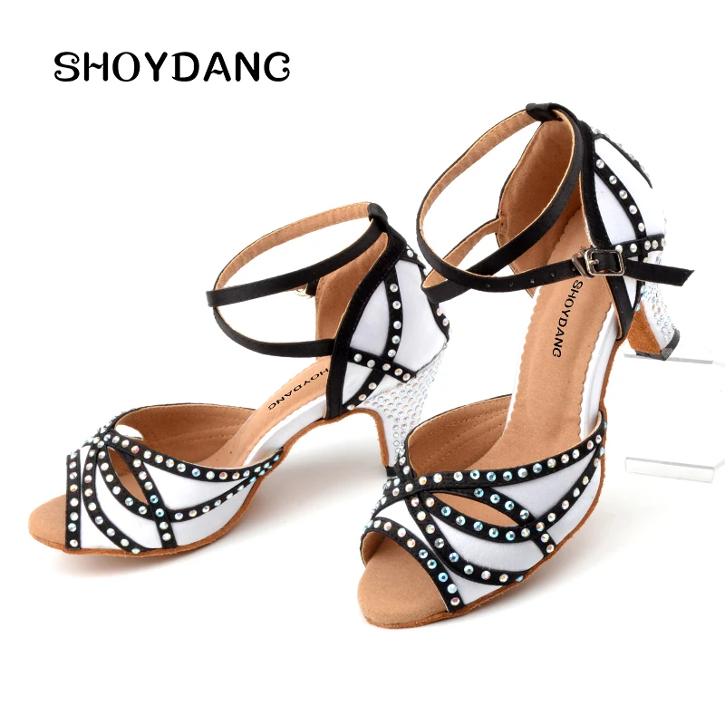 

SHOYDANC Wholesale Latin Dance Shoes Women's Salsa Shoes Dancing Ballroom Patry wedding Shoes Black White Unique Tailor
