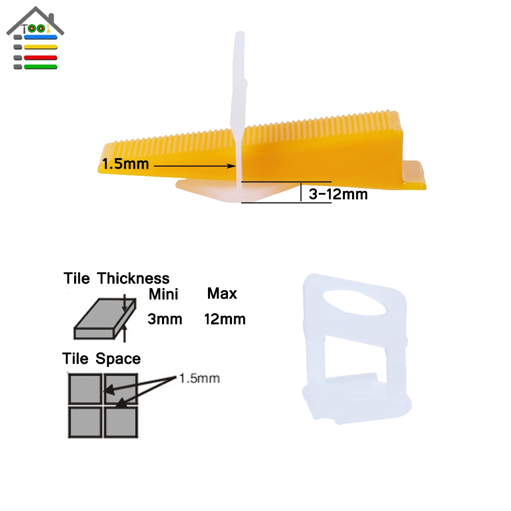 100 шт. зажимы с 50 шт. клинья плиточные прокладки выравниватель плитки керамические плиточные сантехники 1,5 мм зазор стены пол D Тип выравнивания системы инструмент