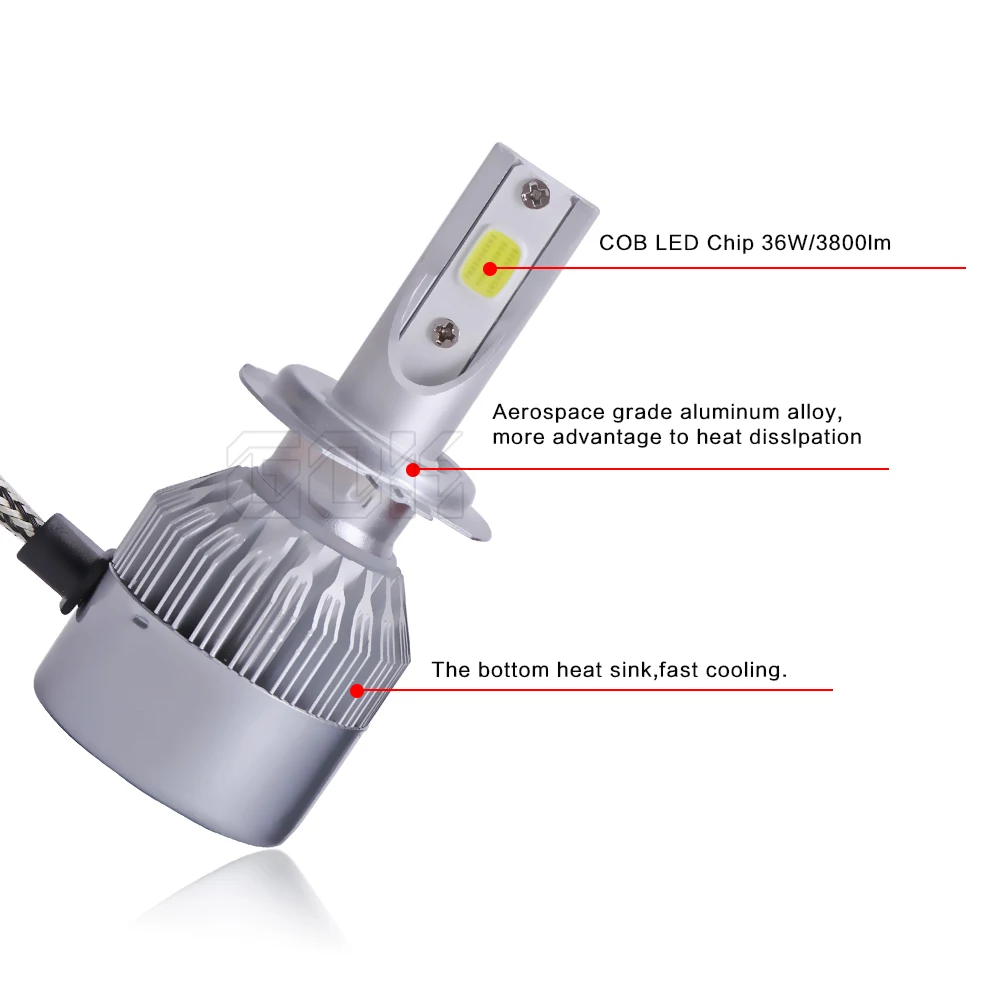 Светодиодная лампа суперъяркая 72 Вт 9005 лм COB H11 H7 H1 H3 H8 H9 9006 |cob h11|h7 led headlightscar headlight |