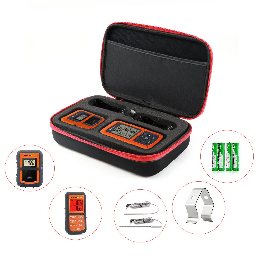 Newest EVA Waterproof Hard Case for ThermoPro TP20 / TP08s TP07 Wireless Remote Digital Cooking Food Meat Thermometer | Электроника