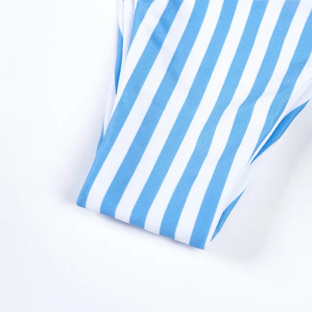 Blue Stripe Bikini 5