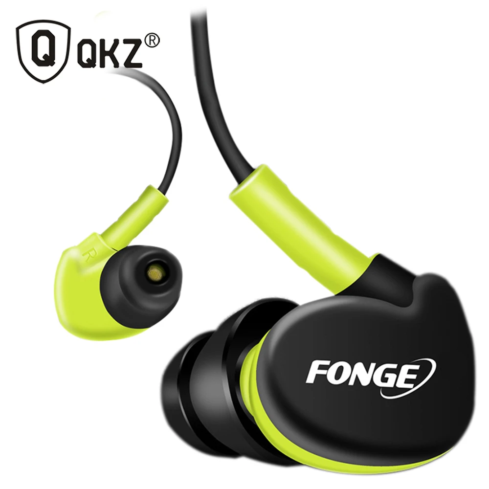  QKZ F1 100% Original Sport in Ear Earphone Microphone 3.5mm HIFI Metal Stereo Earphones Super Bass Noise isolating Headphones 