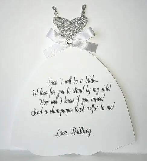 Custom Glitter Will You Be My Bridesmaid Maid Of Honor Asking Custom Glitter Will You Be My Bridesmaid Maid Of Honor Asking Proposal Cards Wedding Dress Invitations Bridal Party Gifts Favors In From