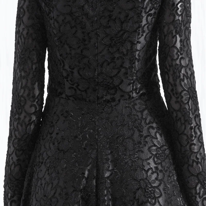 AYUNSUE 2020 винтажное черное кружевное женское осенне зимнее платье vestidos Платье