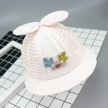 Детская летняя Панама с полым колпачком, Детская сетчатая Солнцезащитная Панама с галстуком-бабочкой, Рыбацкая шляпа для мальчиков и девочек, вязаная шляпа с бантом для девочек