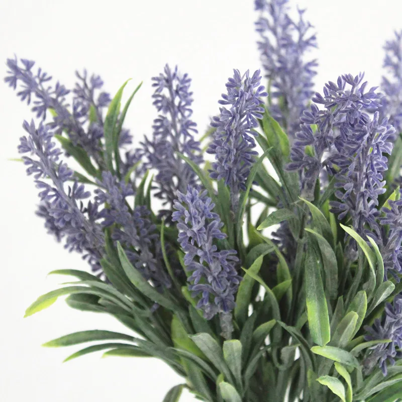 

1pc 32cm Lavender Flower Artificial Flowers Bouquet 5 Forks Cheap Fake Flowers for Home Wedding Decoration indoor