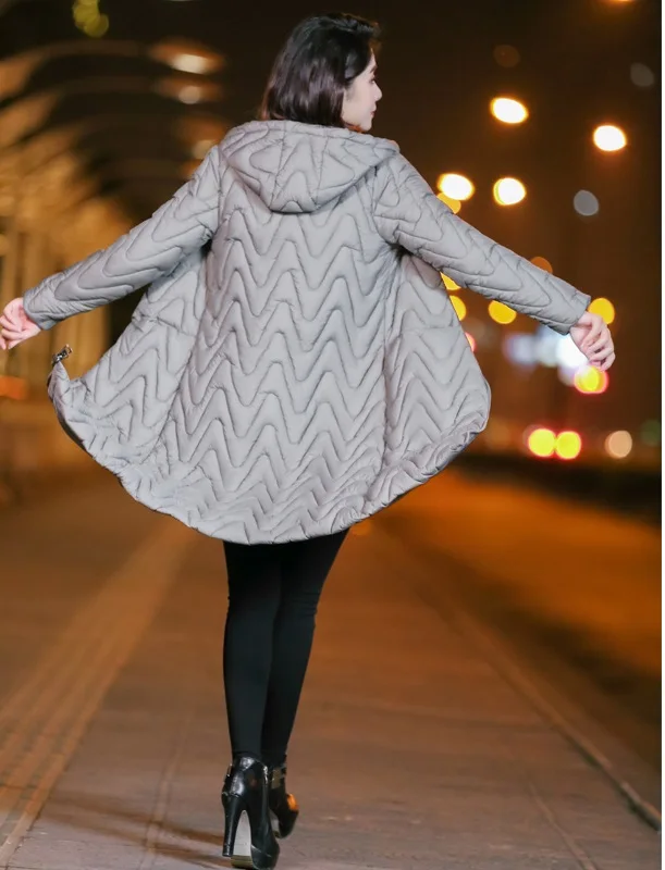 UHYTGF пуховик для женщин зима плюс размер длинная теплая хлопковая одежда женские парки пальто Корейская мода пальто с капюшоном 394 - Цвет: Light gray