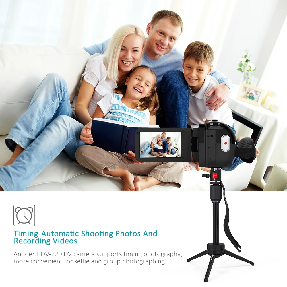 Andoer HDV Z20 1080P Full HD 24MP WiFi цифровая видеокамера с внешним микрофоном 3 0 &quotВращающийся