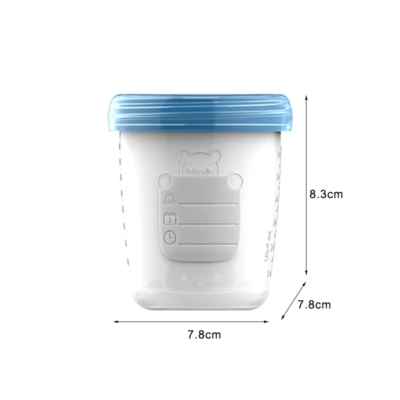 4 шт./компл. 180 мл бутылка для хранения грудного молока широкая горловина, для младенцев, для новорожденных, Еда морозильник свежие чашки без добавления бисфенола А продукты NBB0034
