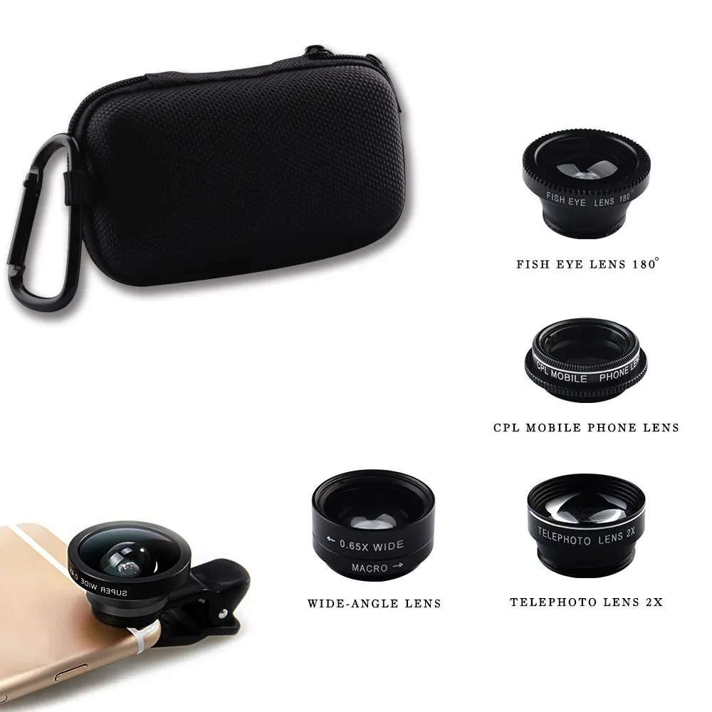 Phone lens XLOT 5 in 1 Fisheye Wide Angle 15X Marco Lens Telescope Lens CPL Mobile Phone Camera Lens for iPhone Samsung Xiaomi Samartphone (8)