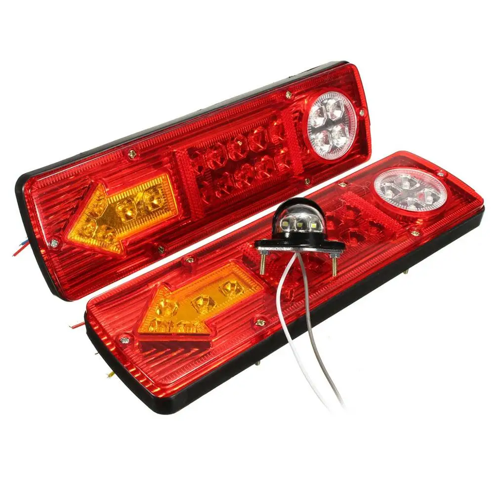 

Hot sale! 1 Pair 12VDC Trailer Tail Braking Turning LED Lights + A Number Plate LED Light
