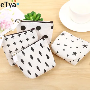 

eTya Women Zipper Small Coin Purse Canvas Cartoon Cute Mini Money Card Change Coin Holder Pouch Bags Female Key Car Case