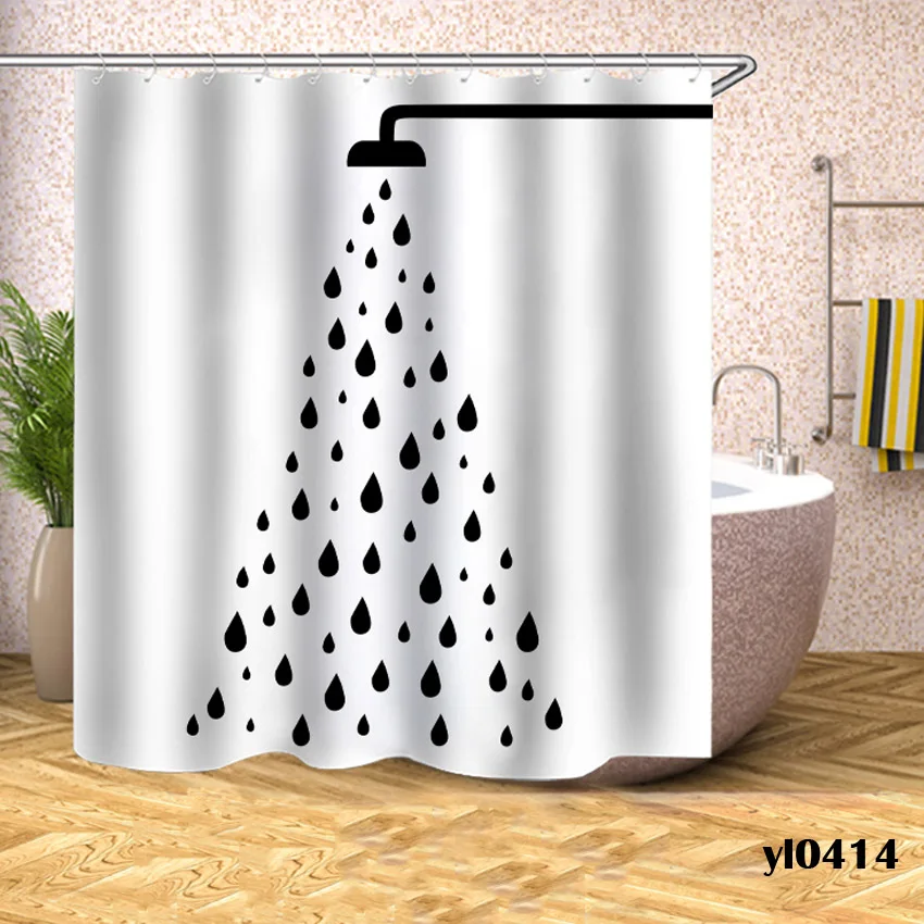 

Geometric Shower Curtains Waterproof Bath Curtain For Bathroom Bathtub Large Wide Bathing Cover Europe Home Hotel Rideau De Bain