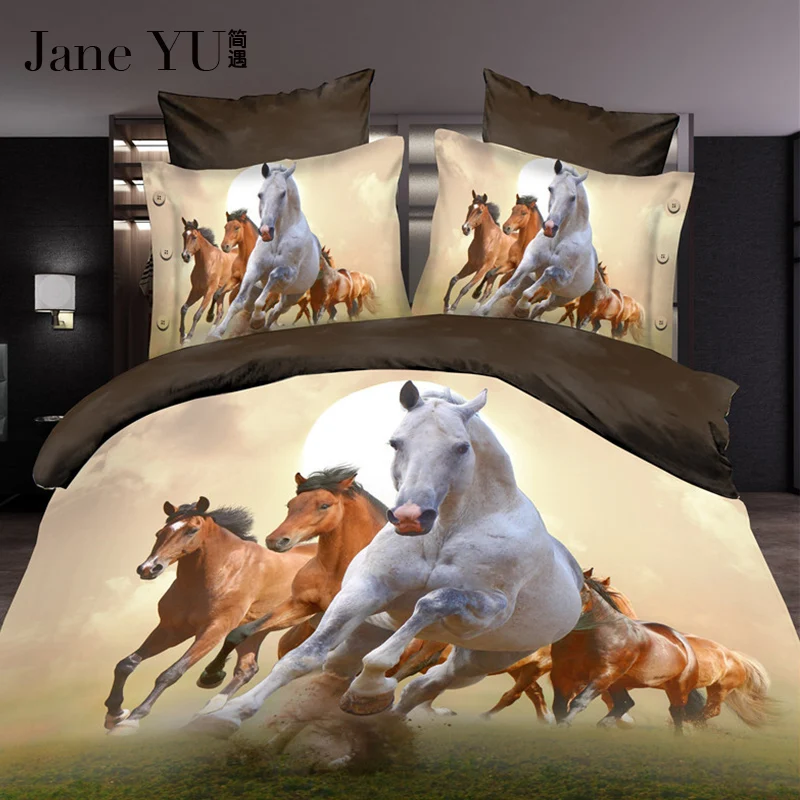 Buy JaneYU Luxury king 3D Horse Bedding set Comforter