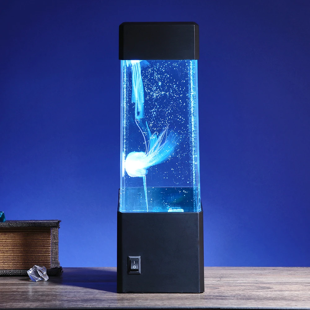JW_ LED Jellyfish Tank Mood Light Aquarium Style Sensory Autism Colorful Lamp 