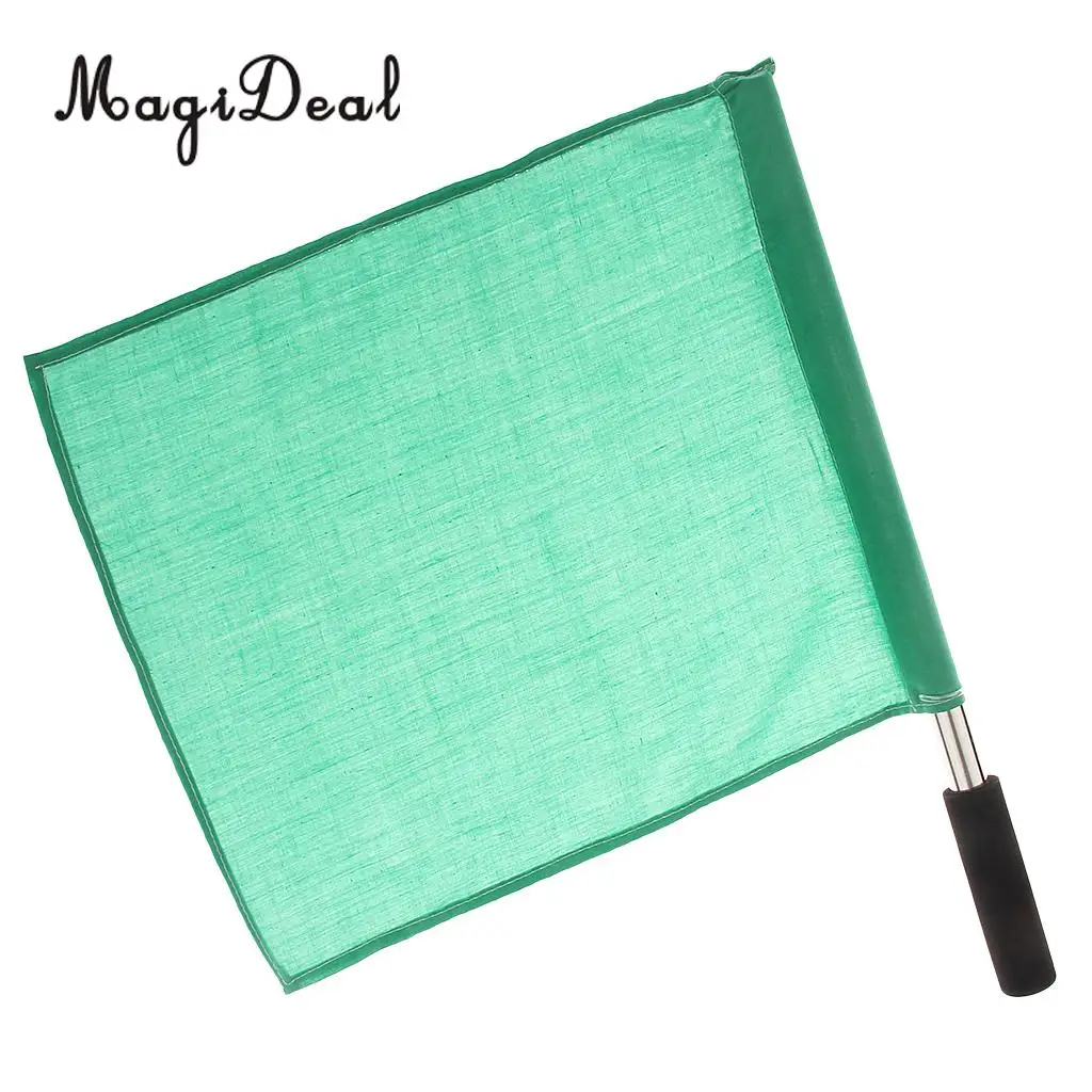 MagiDeal Professioanl 1Pc Athletic Handheld Command Flag Stainless Steel Referee Flag Track And Field Signal Flag 4 Color Choose