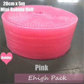 

20cmx5m Pink Heart-shape mini Air Bubble Roll Party Favors And Gifts Packing Foam Roll Wedding Decoration Emballage Bulle Warp
