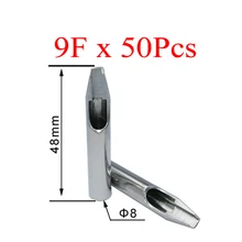Советы по татуировке для игл 50 шт. насадки из нержавеющей стали наконечники для татуировки SST-312-9FT