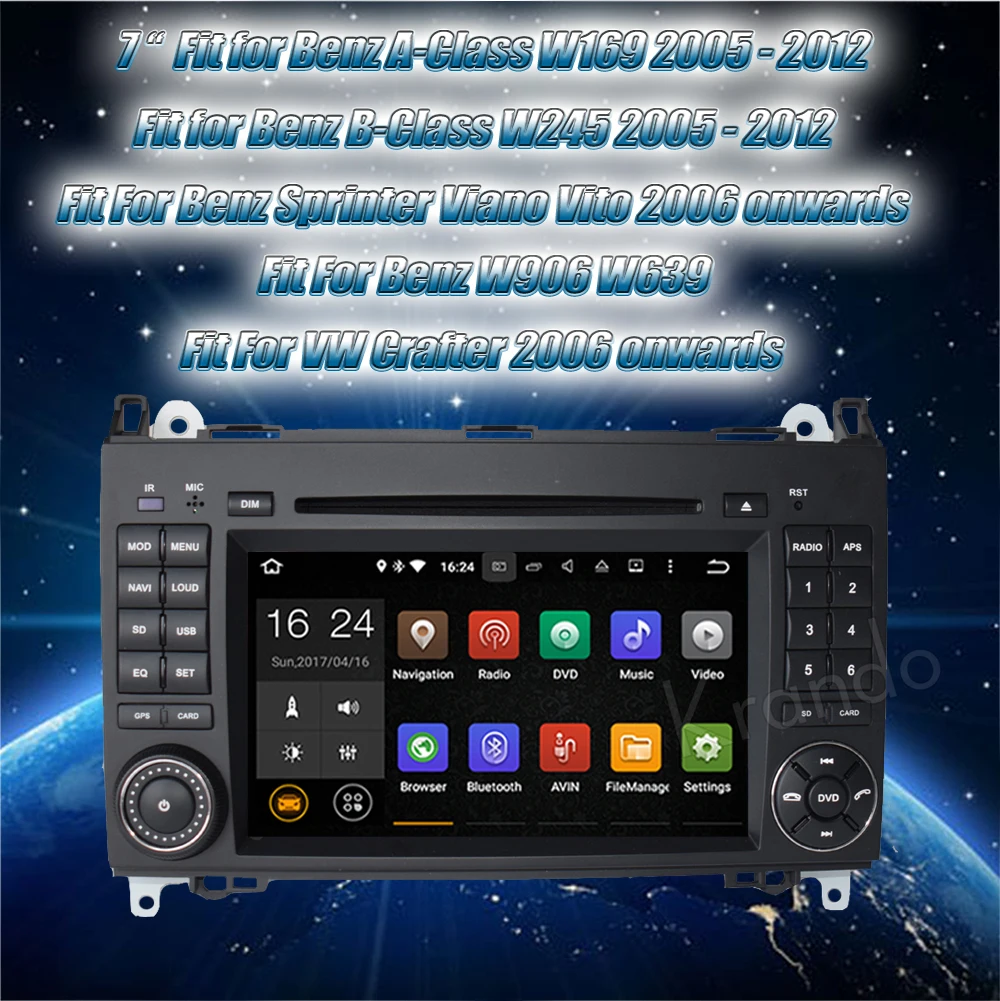 Clearance Krando 7" Android 9.0 car GPS navigation for Benz B class W245 2005-2012 FOR Mercedes-Benz Vito 2003-2012 audio radio dvd player 0