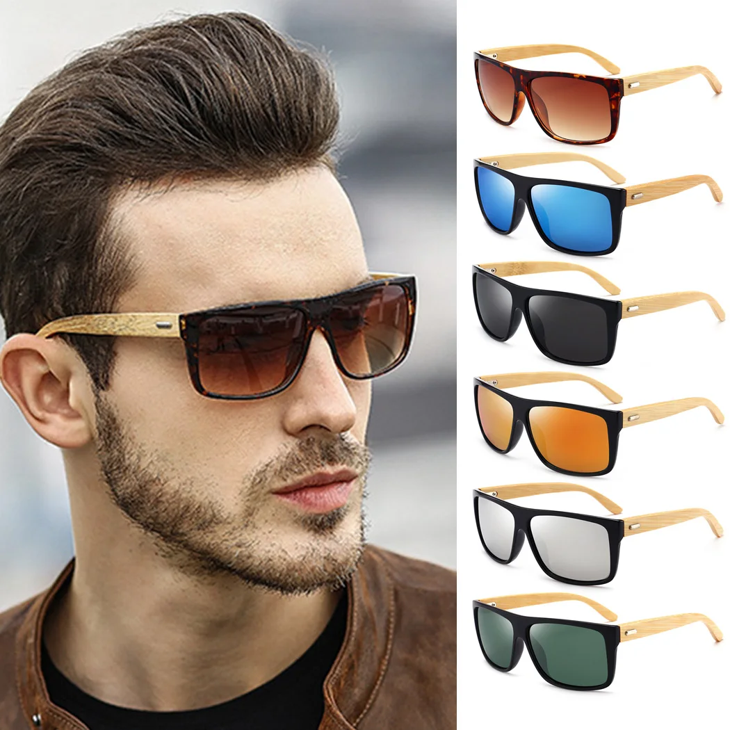 Nuevas gafas de sol clásicas 2019 para hombre y mujer, gafas de sol de madera con marco de bambú, de cuadradas de diseñador de marca Vintage, gafas de sol para