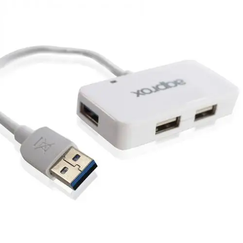 Концентратор 3 порта USB 2,0 и 1 порт Usb3.0 приблизительно цвет белый Appht7w