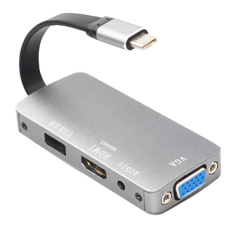Usb C type C к Hdmi Vga 3,5 мм аудио адаптер 3 в 1 Usb 3,1 usb-c конвертер кабель для ноутбука Macbook Google