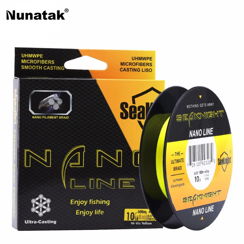 Seaknight نانو 4 السواحل 100 متر سوبر قوية PE الذين تقطعت بهم السبل خيط صنارة الصيد 4LB 6LB 8LB 10LB خيمة المياه المملحة خيط صنارة الصيد