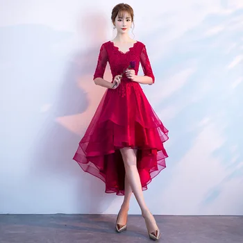 

2018 married new Peter Pan Collar Formal Solid Ball Gown Dress