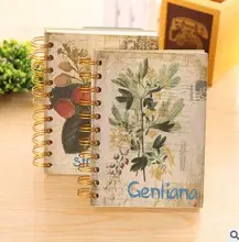 New hot classical flower style hard cover diary book creative retro coil notebook students stationery 120 sheets free shipping