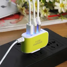 EU plug USB Charger 5V 3.1A 3USB Candy Color Glow Charger Travel Charger for Android Phone Charger with Micro USB Cable