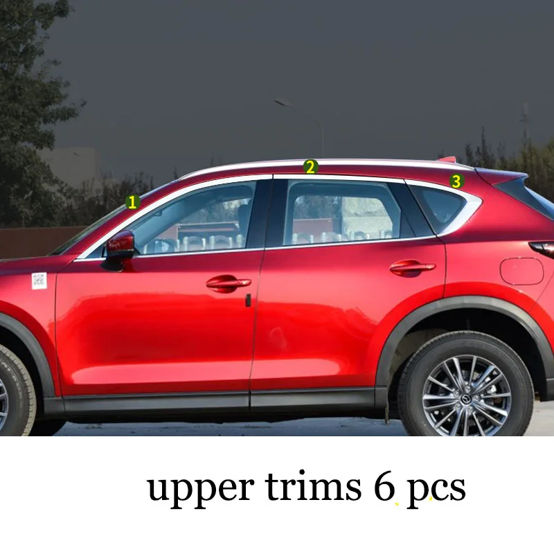 Lsrtw2017 304 нержавеющая сталь окна автомобиля планки для Mazda CX-5 2nd поколения - Название цвета: 6 pcs trims