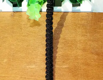 

20 Yard Width 0.4" Black Hollow Centipede S Shape Lace Cotton Fabric Trim For DIY Bridal wedding Doll Cap