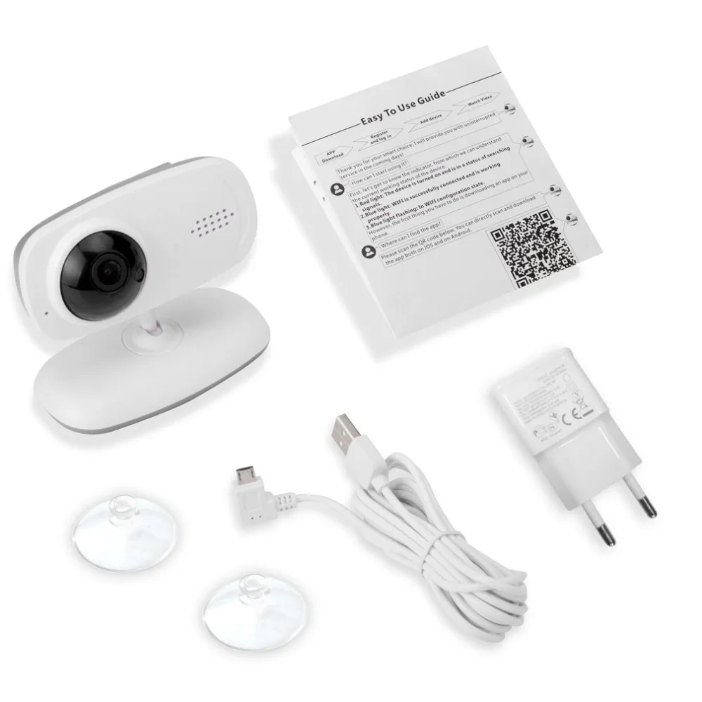 

Wireless Smart Wifi 2-Way Talk Night Vision 120 Wide Angle Video Audio Camera Motion Detection Baby Monitor EU Plug
