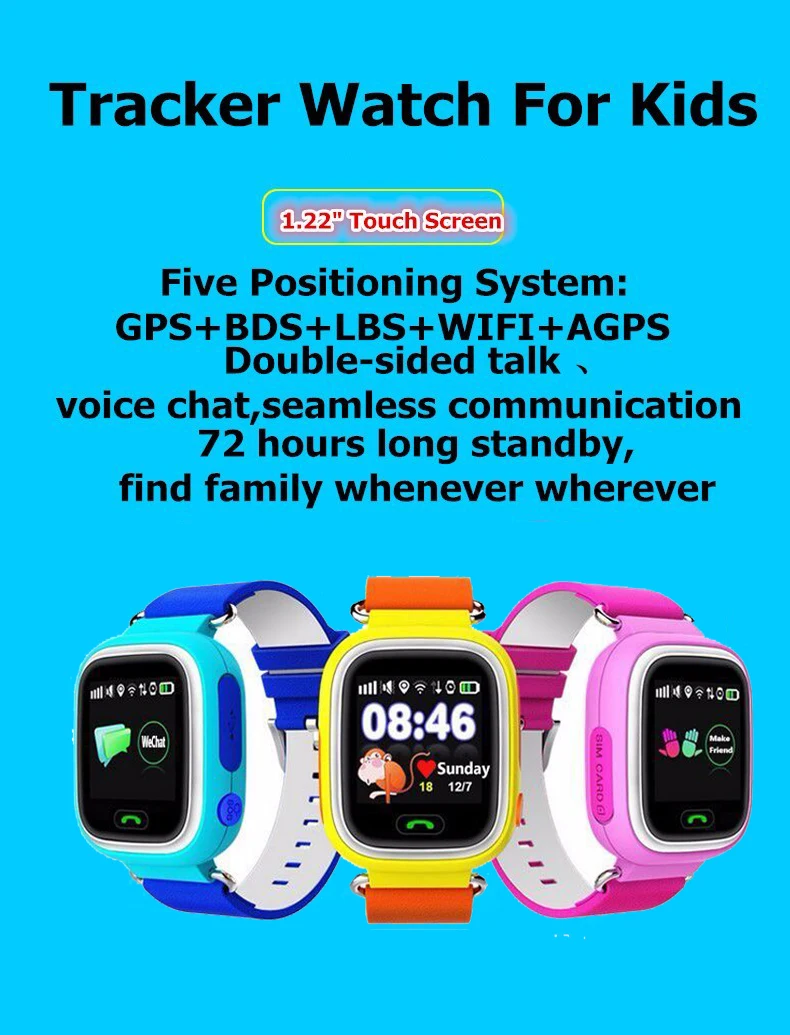 Goedkoop Originele kind Q90 Touchscreen WIFI Smart baby Horloge Locatie Finder apparaat GPS Tracker kind gps horloge telefoon voor Kids PK Q100