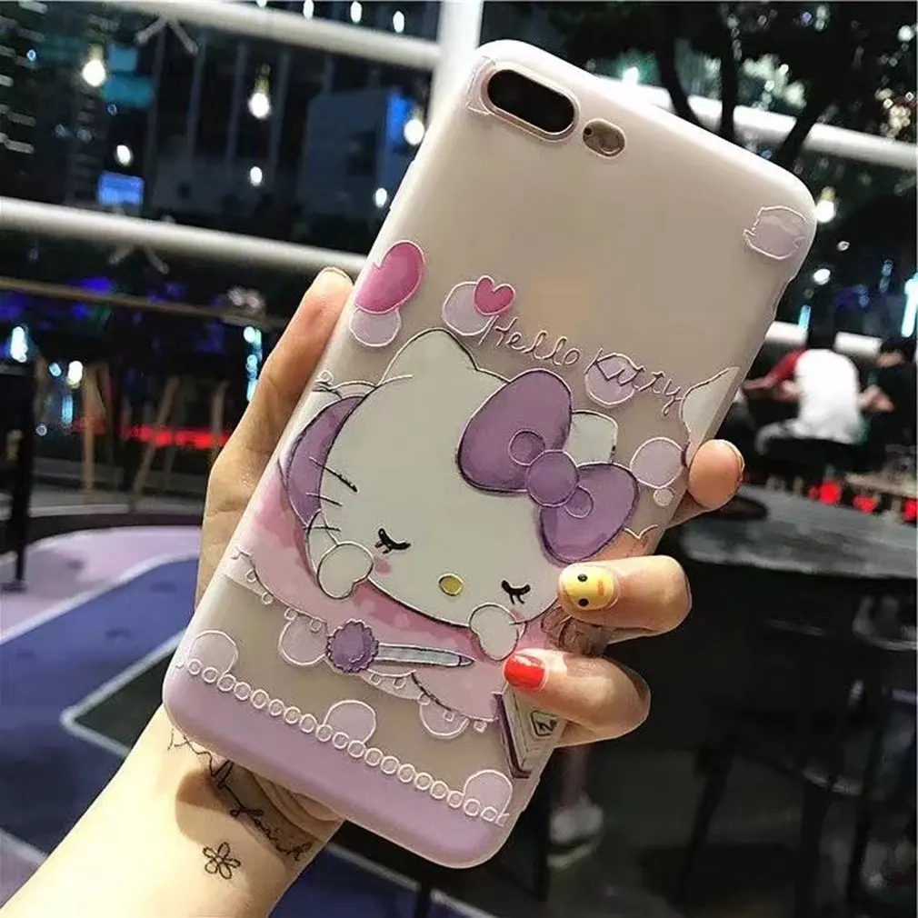 

Mobile Phone Case Tpu White Matte Embossed Bird Language Floral Protective Shell For Iphone