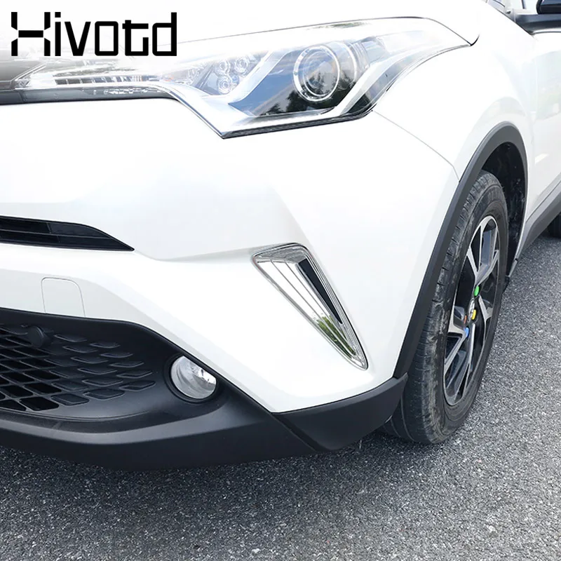 Hivotd для Toyota C-HR CHR аксессуары для автомобиля ABS крышка отделка передних противотуманных фар рамка накладка рамка палка часть внешний стиль