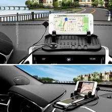 Для hyundai elantra ix35 Solaris Accent i30 многофункциональное автомобильное навигационное Зарядное устройство USB для мобильных устройств телефон Противоскользящие коврики