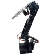 RC Toy 6DOF Aluminium Robot Arm Clamp Claw Mount kit Mechanical Robotic Arm with Metal Servo Horn for Arduino DIY